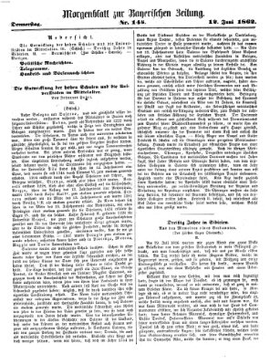 Bayerische Zeitung (Süddeutsche Presse) Donnerstag 12. Juni 1862