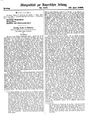 Bayerische Zeitung (Süddeutsche Presse) Freitag 13. Juni 1862