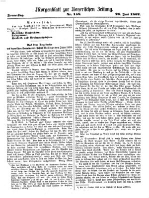 Bayerische Zeitung (Süddeutsche Presse) Donnerstag 26. Juni 1862