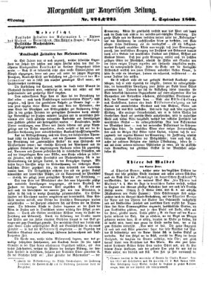 Bayerische Zeitung (Süddeutsche Presse) Montag 1. September 1862