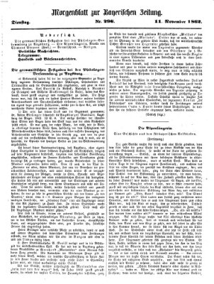 Bayerische Zeitung (Süddeutsche Presse) Dienstag 11. November 1862