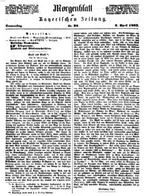 Bayerische Zeitung (Süddeutsche Presse) Donnerstag 2. April 1863