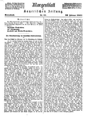 Bayerische Zeitung (Süddeutsche Presse) Samstag 20. Februar 1864