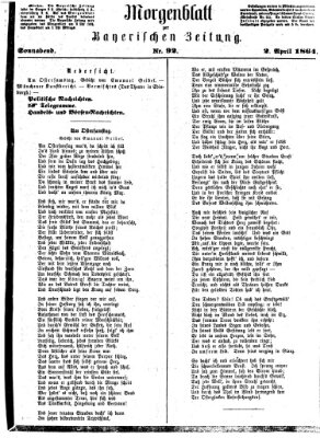 Bayerische Zeitung (Süddeutsche Presse) Samstag 2. April 1864