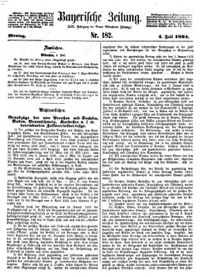 Bayerische Zeitung (Süddeutsche Presse) Montag 4. Juli 1864