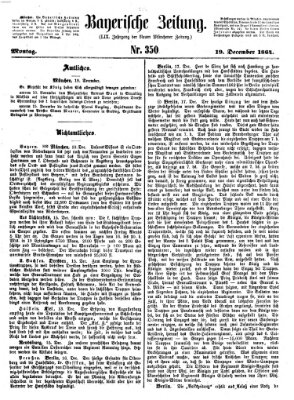 Bayerische Zeitung (Süddeutsche Presse) Montag 19. Dezember 1864