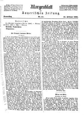 Bayerische Zeitung (Süddeutsche Presse) Donnerstag 16. Februar 1865