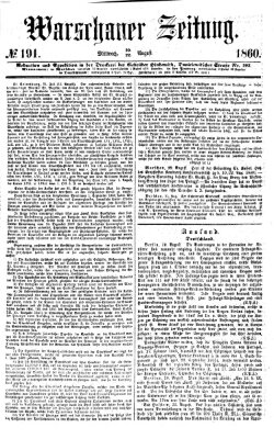 Warschauer Zeitung Mittwoch 22. August 1860