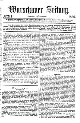 Warschauer Zeitung Samstag 15. September 1860