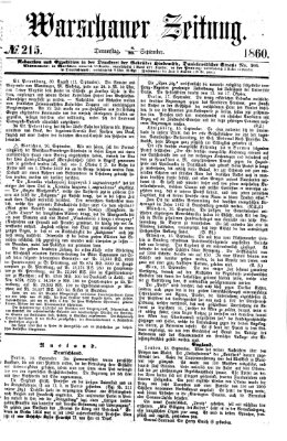 Warschauer Zeitung Donnerstag 20. September 1860