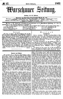 Warschauer Zeitung Freitag 27. Februar 1863