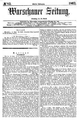 Warschauer Zeitung Dienstag 14. April 1863