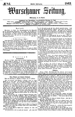 Warschauer Zeitung Mittwoch 15. April 1863