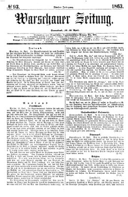 Warschauer Zeitung Samstag 25. April 1863