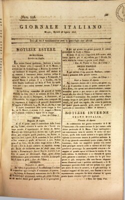 Giornale italiano Dienstag 23. August 1808