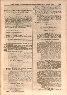 Verhandlungen der Ersten Kammer (Allgemeine preußische Staats-Zeitung) Donnerstag 21. Februar 1850