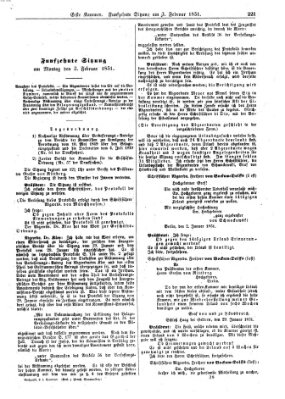 Verhandlungen der Ersten Kammer (Allgemeine preußische Staats-Zeitung) Montag 3. Februar 1851