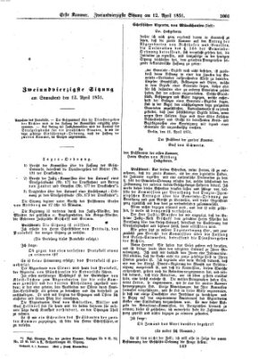Verhandlungen der Ersten Kammer (Allgemeine preußische Staats-Zeitung) Samstag 12. April 1851