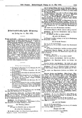 Verhandlungen der Ersten Kammer (Allgemeine preußische Staats-Zeitung) Freitag 14. Mai 1852