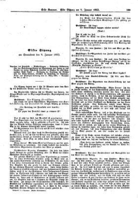 Verhandlungen der Ersten Kammer (Allgemeine preußische Staats-Zeitung) Samstag 8. Januar 1853