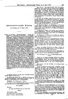 Verhandlungen der Ersten Kammer (Allgemeine preußische Staats-Zeitung) Dienstag 5. April 1853