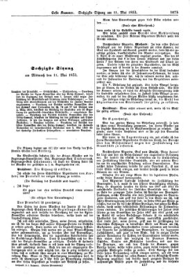 Verhandlungen der Ersten Kammer (Allgemeine preußische Staats-Zeitung) Mittwoch 11. Mai 1853