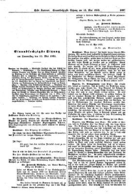 Verhandlungen der Ersten Kammer (Allgemeine preußische Staats-Zeitung) Donnerstag 12. Mai 1853