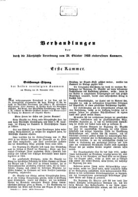 Verhandlungen der Ersten Kammer (Allgemeine preußische Staats-Zeitung) Montag 28. November 1853