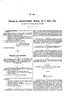 Verhandlungen der Ersten Kammer (Allgemeine preußische Staats-Zeitung) Donnerstag 6. April 1854