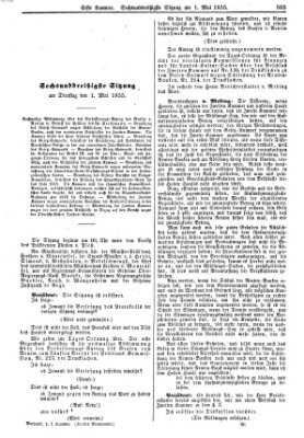 Verhandlungen der Ersten Kammer (Allgemeine preußische Staats-Zeitung) Dienstag 1. Mai 1855