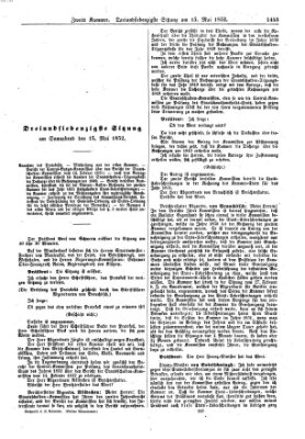 Verhandlungen der Zweiten Kammer (Allgemeine preußische Staats-Zeitung) Samstag 15. Mai 1852
