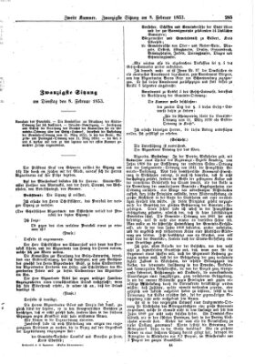 Verhandlungen der Zweiten Kammer (Allgemeine preußische Staats-Zeitung) Dienstag 8. Februar 1853
