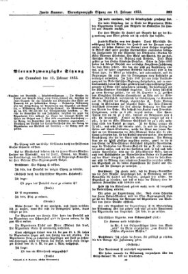 Verhandlungen der Zweiten Kammer (Allgemeine preußische Staats-Zeitung) Samstag 12. Februar 1853