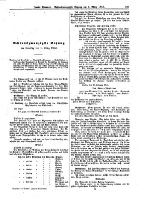 Verhandlungen der Zweiten Kammer (Allgemeine preußische Staats-Zeitung) Dienstag 1. März 1853