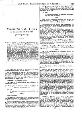 Verhandlungen der Zweiten Kammer (Allgemeine preußische Staats-Zeitung) Samstag 30. April 1853