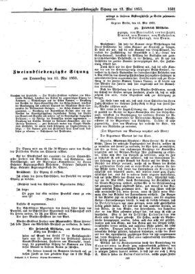 Verhandlungen der Zweiten Kammer (Allgemeine preußische Staats-Zeitung) Donnerstag 12. Mai 1853