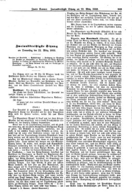 Verhandlungen der Zweiten Kammer (Allgemeine preußische Staats-Zeitung) Donnerstag 22. März 1855