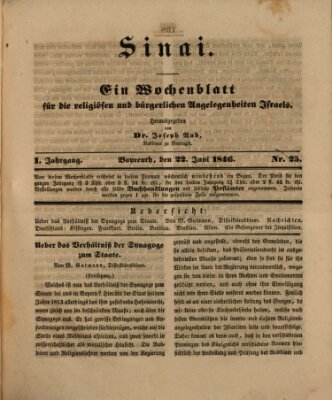 Sinai Montag 22. Juni 1846