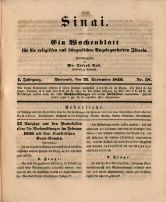 Sinai Montag 21. September 1846