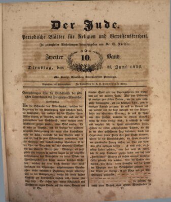 Der Jude Dienstag 25. Juni 1833