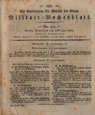 Militär-Wochenblatt Samstag 20. Juli 1822