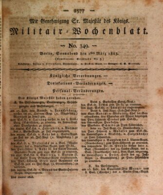 Militär-Wochenblatt Samstag 1. März 1823