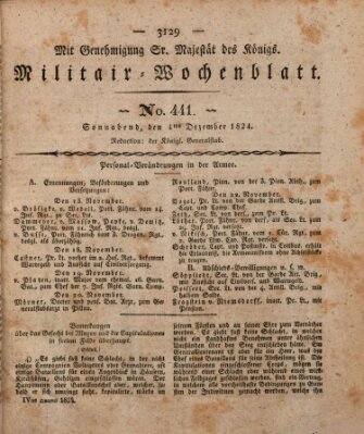 Militär-Wochenblatt Samstag 4. Dezember 1824