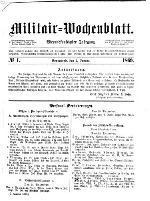 Militär-Wochenblatt Samstag 2. Januar 1869
