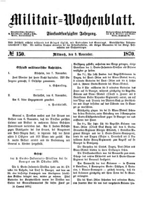 Militär-Wochenblatt Mittwoch 9. November 1870