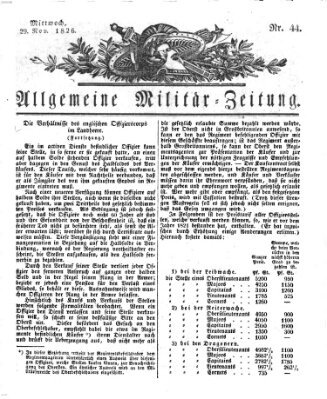 Allgemeine Militär-Zeitung Mittwoch 29. November 1826