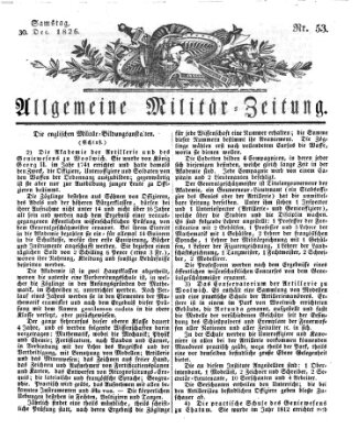 Allgemeine Militär-Zeitung Samstag 30. Dezember 1826