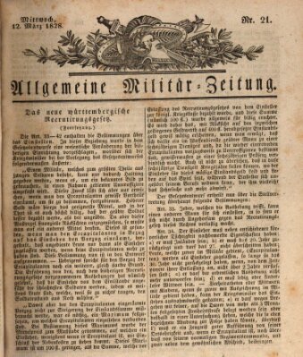 Allgemeine Militär-Zeitung Mittwoch 12. März 1828