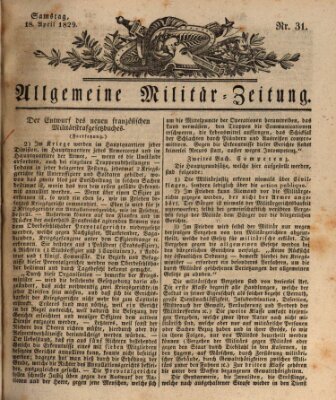 Allgemeine Militär-Zeitung Samstag 18. April 1829