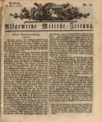 Allgemeine Militär-Zeitung Mittwoch 16. September 1829